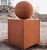 Шар — стальной куб кортен (518929) ∅ 500 мм. Буй