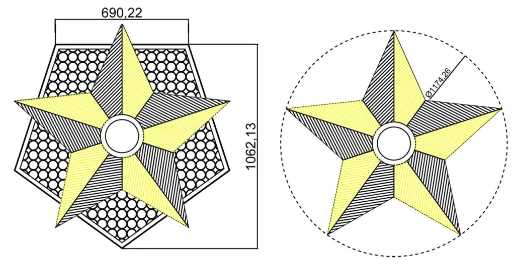 Чертеж вечного огня - схема звезды вечного огня в Буе 